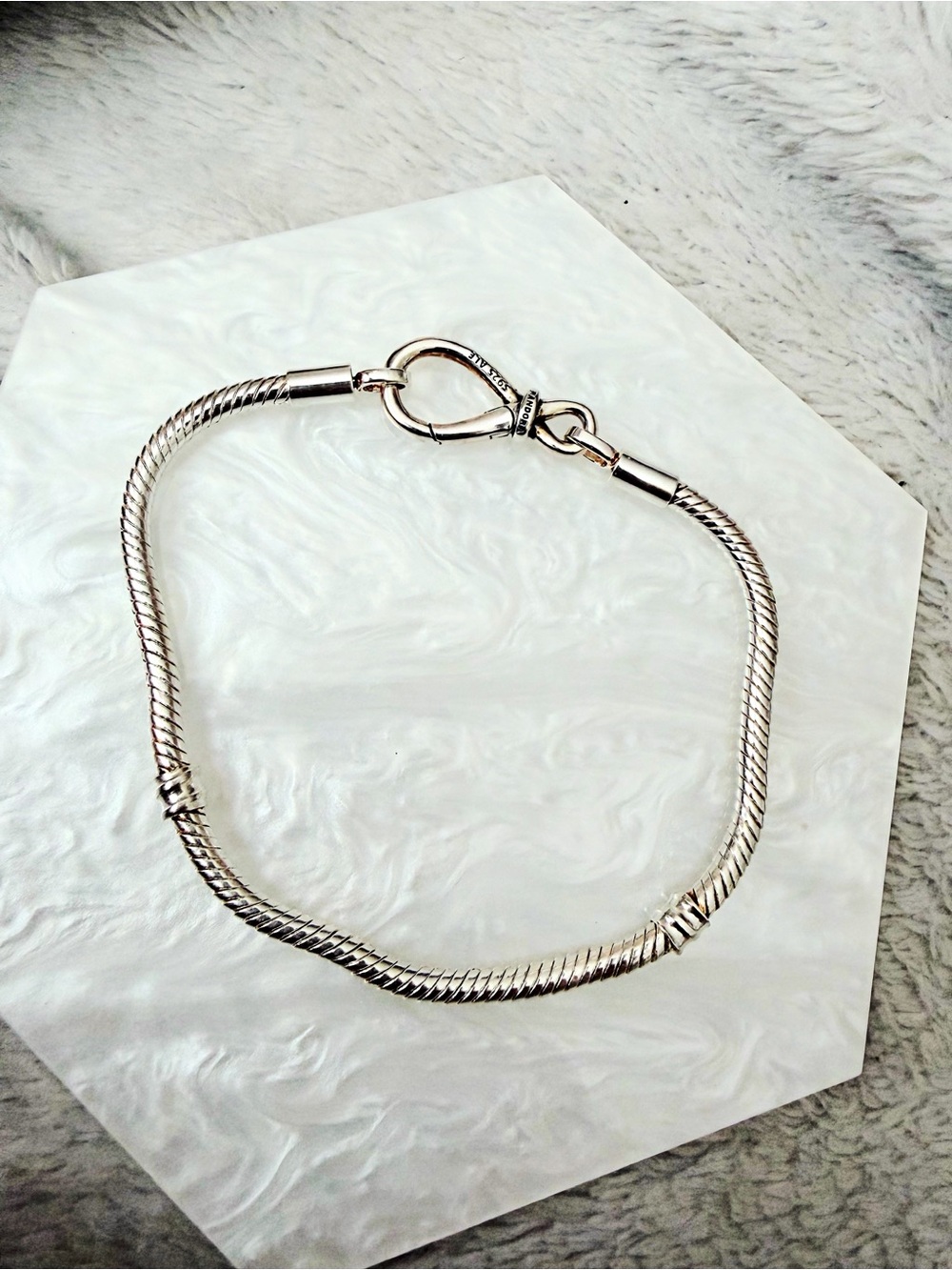Pandora Moments Infinity Knot Snake Chain Bracelet 18cm